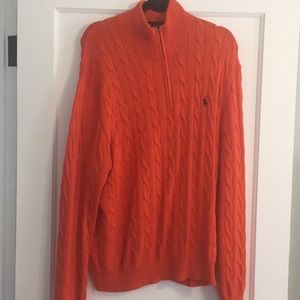 Men’s Polo Cable Half Zip Sweater